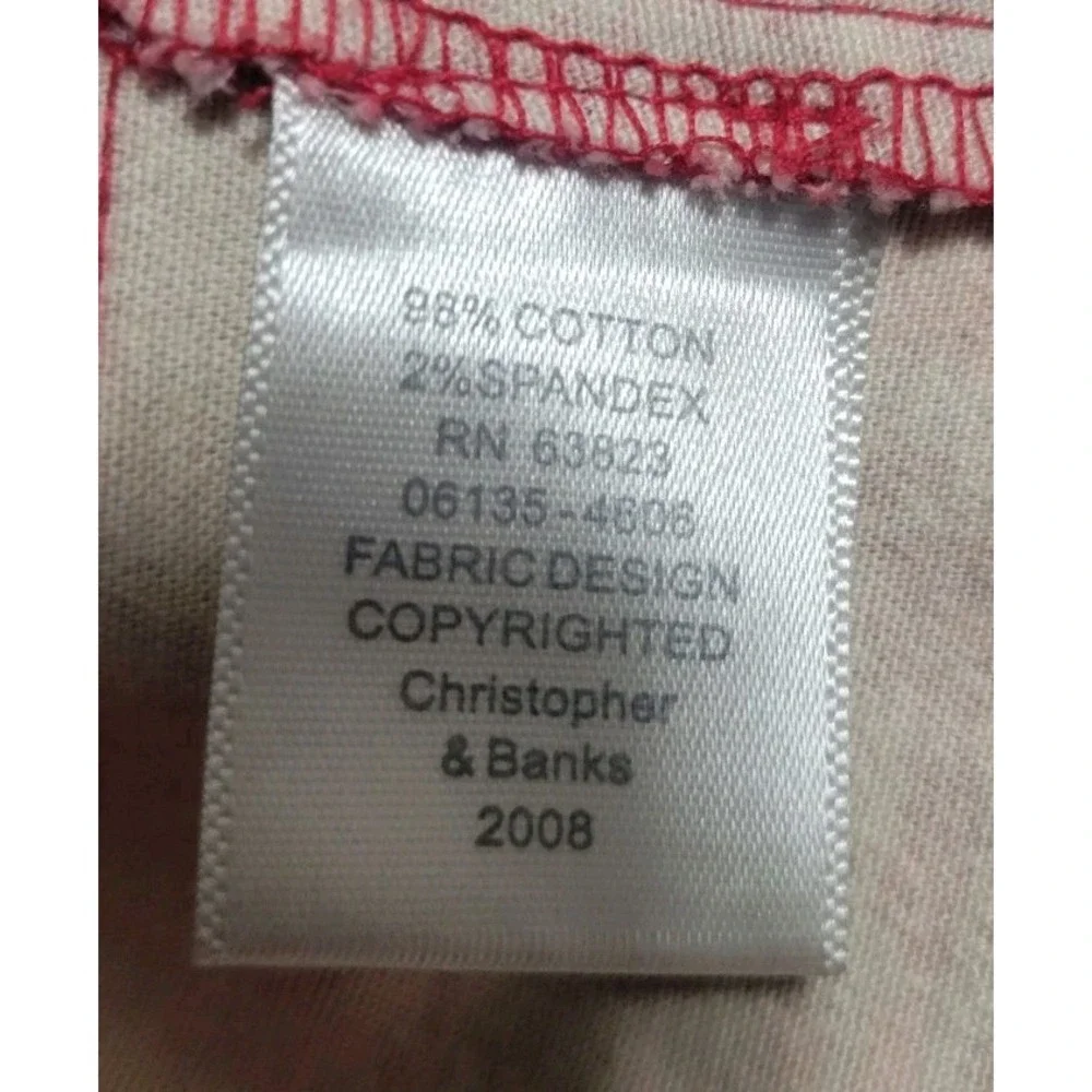 Christopher & Banks Women XL Artisan Boho Print Jacket Button Front Stretch Y2K